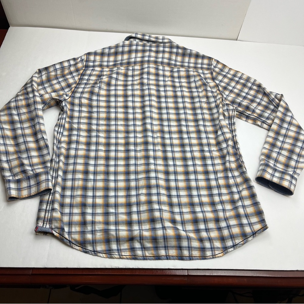 32 Bar Blues Mens Blue Yellow‎ Black White Plaid Long Sleeve Shirt Large *FLAWED - Picture 14 of 14